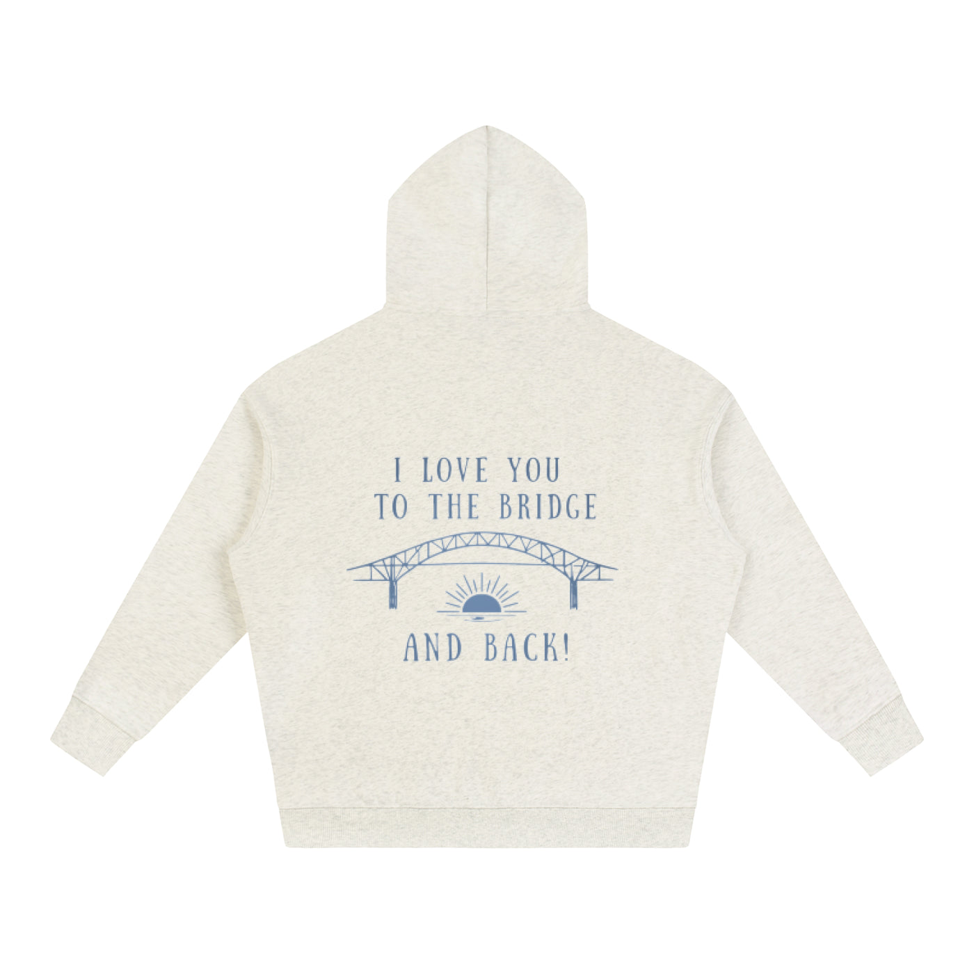 I Love You to the Bridge Oversize Fleeced Hoodie