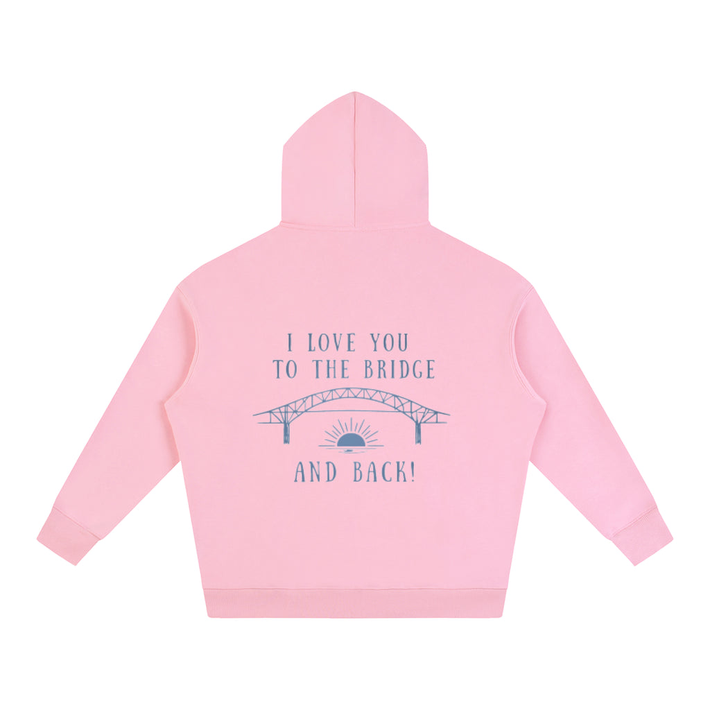 I Love You to the Bridge Oversize Fleeced Hoodie