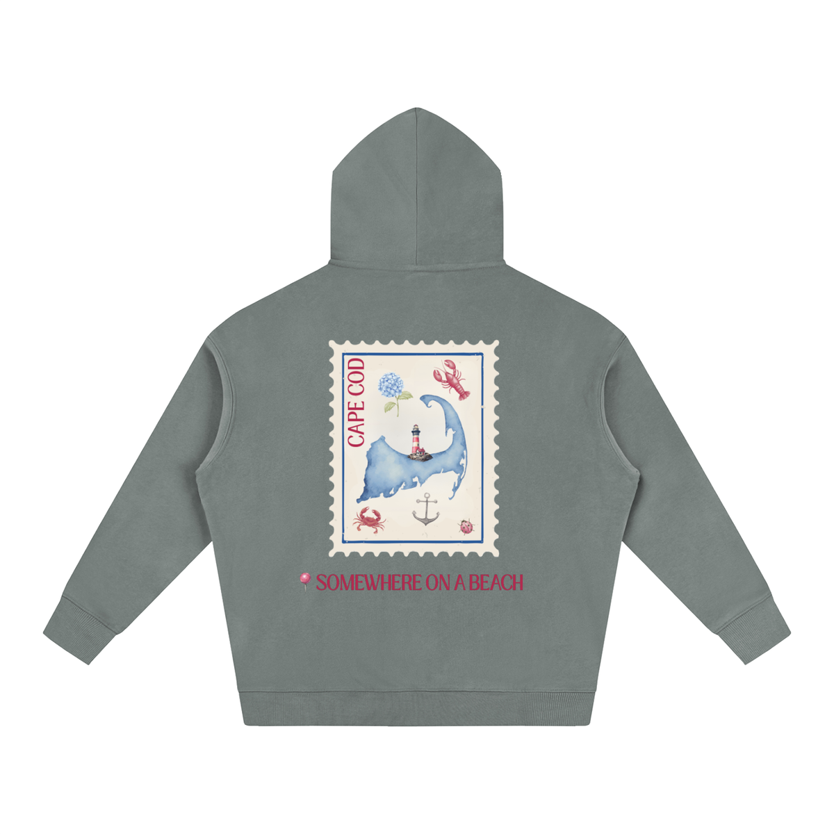 Somewhere on a Beach Oversize Fleeced Hoodie