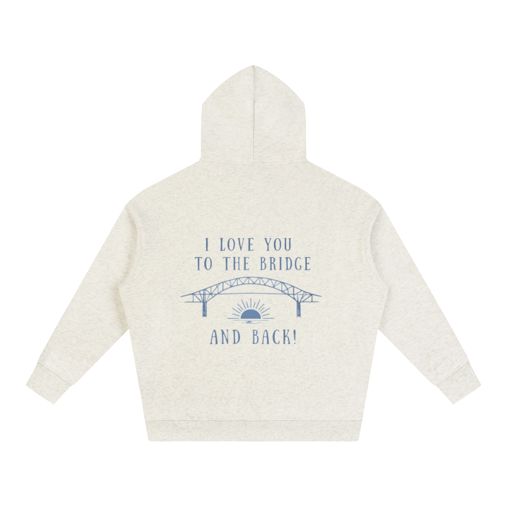 I Love You to the Bridge Oversize Fleeced Hoodie