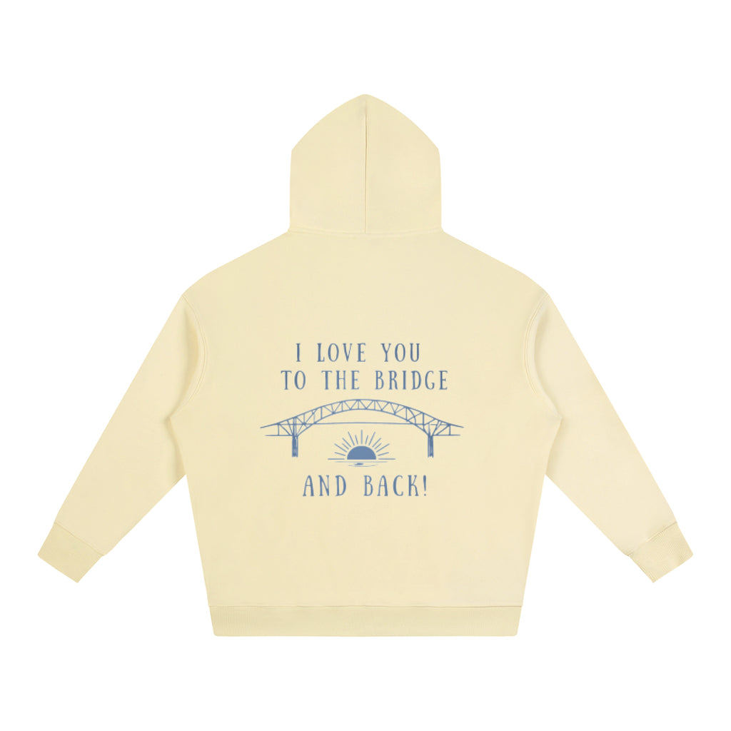 I Love You to the Bridge Oversize Fleeced Hoodie