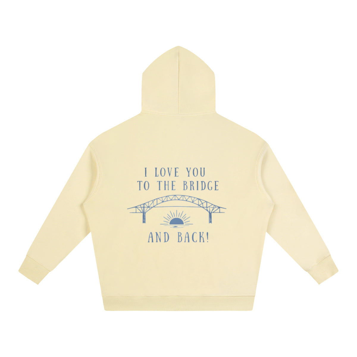 I Love You to the Bridge Oversize Fleeced Hoodie