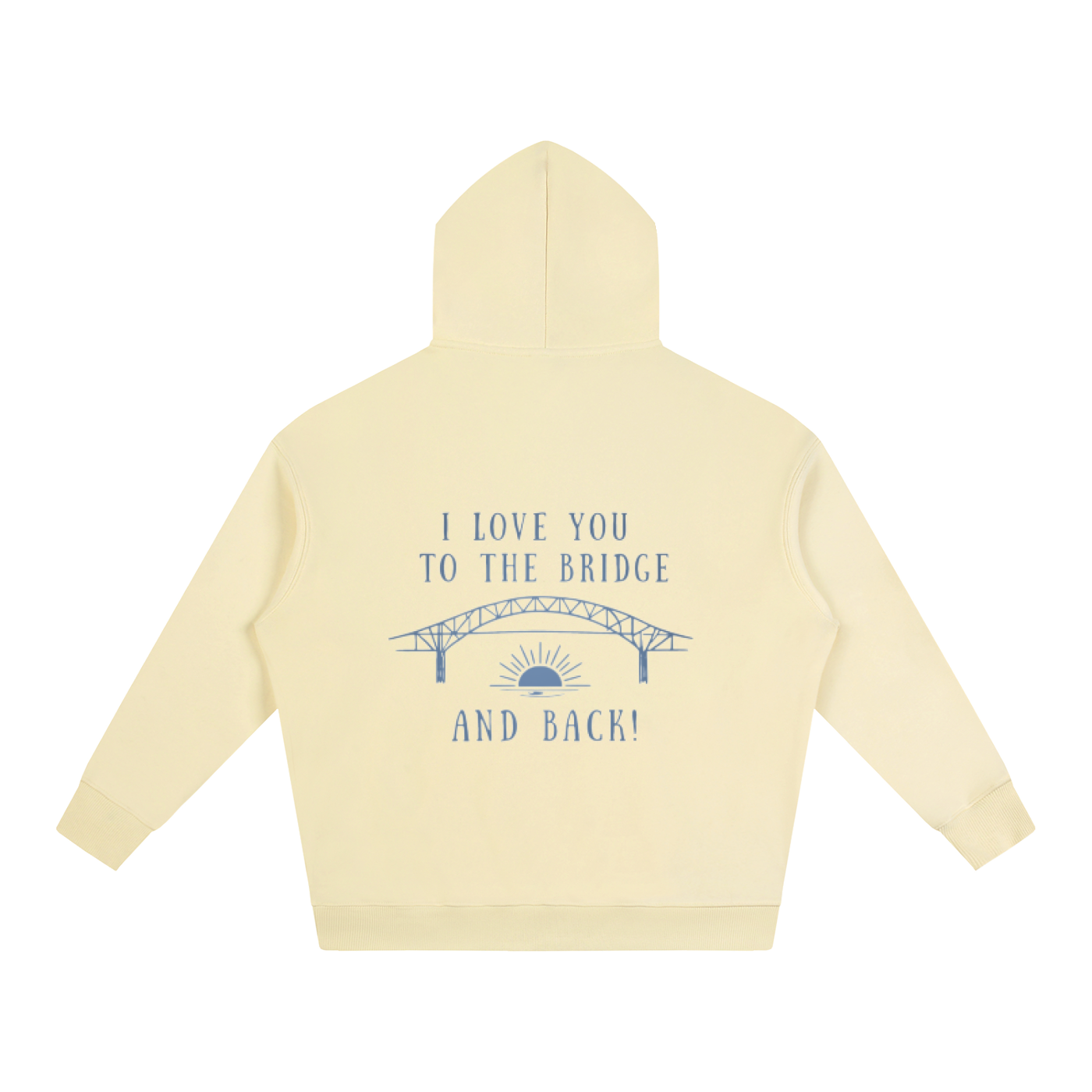 I Love You to the Bridge Oversize Fleeced Hoodie