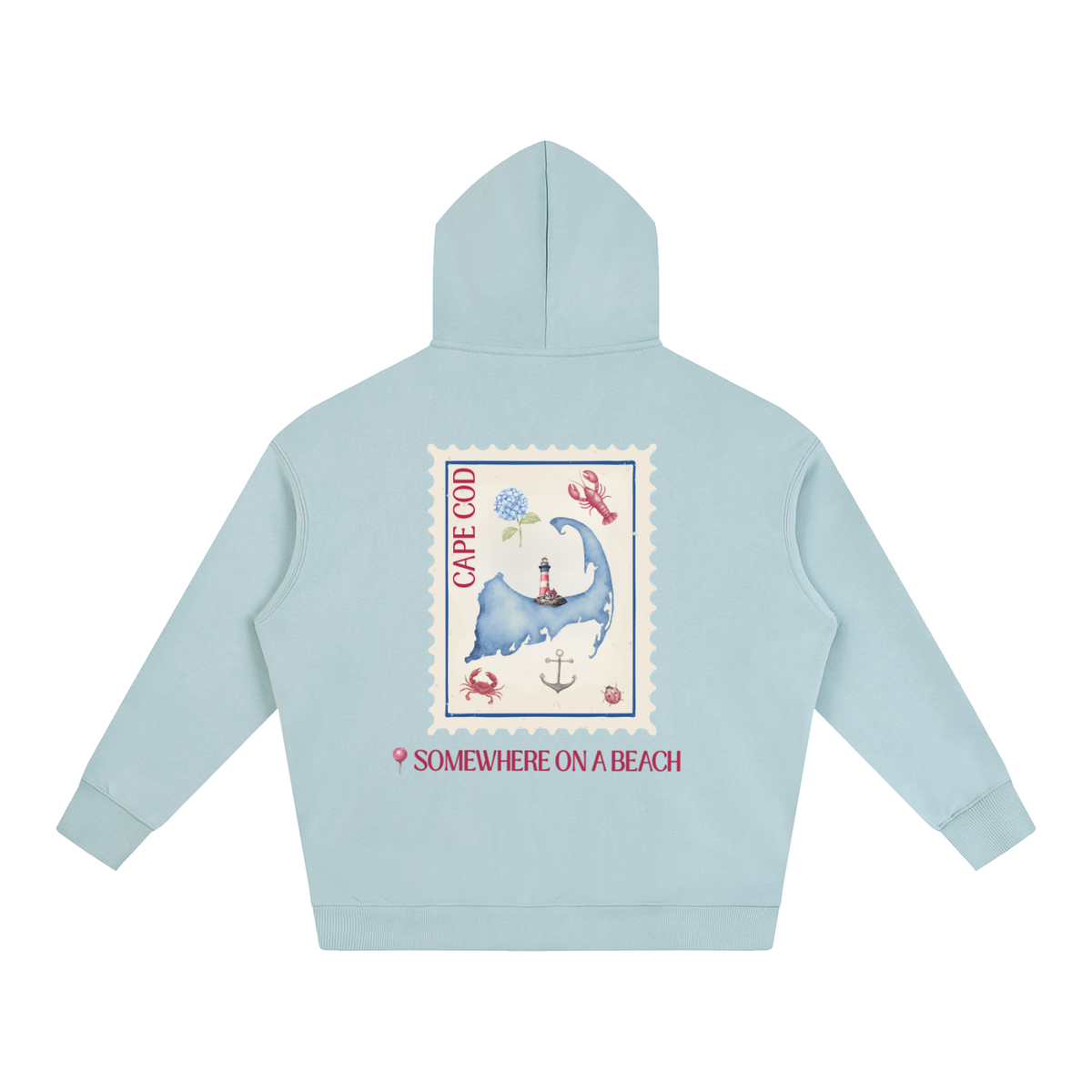 Somewhere on a Beach Oversize Fleeced Hoodie